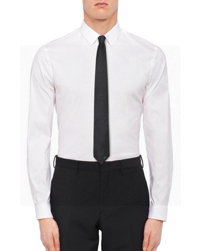 Prada Style Men's Solid Navy Silk Tie