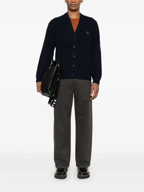 Maison Kitsuné Bold Fox Head ribbed cardigan