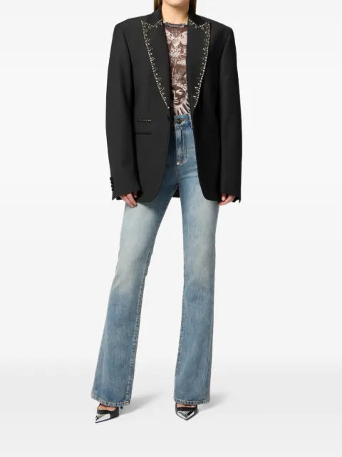 Philipp Plein studded-lapel blazer