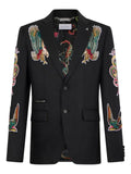 Philipp Plein Gigolo fit blazer tattoo embroidery