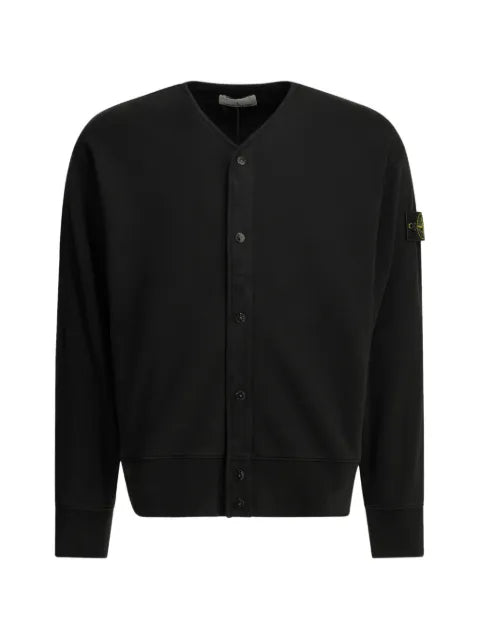 Stone Island logo-patch button-up sweater