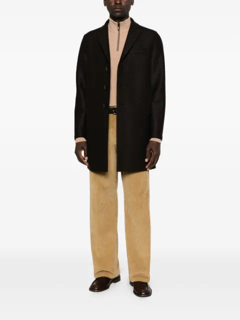 Canali quarter-zip waffle-knit sweater