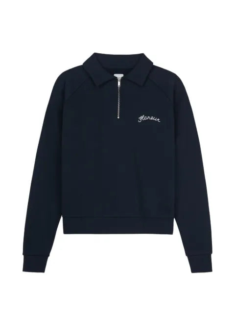 FLÂNEUR Signature raglan half-zip sweater