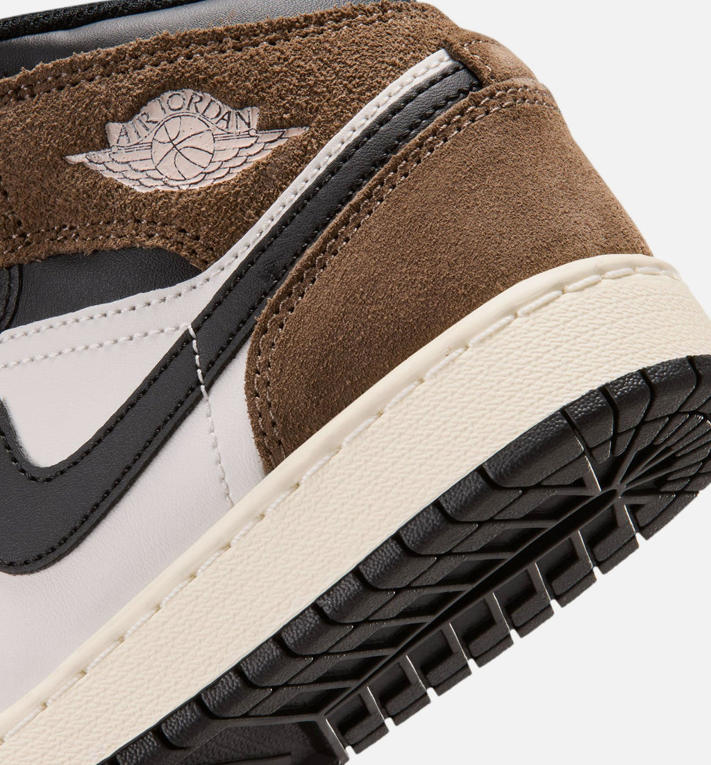 Air Jordan 1 Mid “Black/University Red” Grade School Lifestyle Shoes