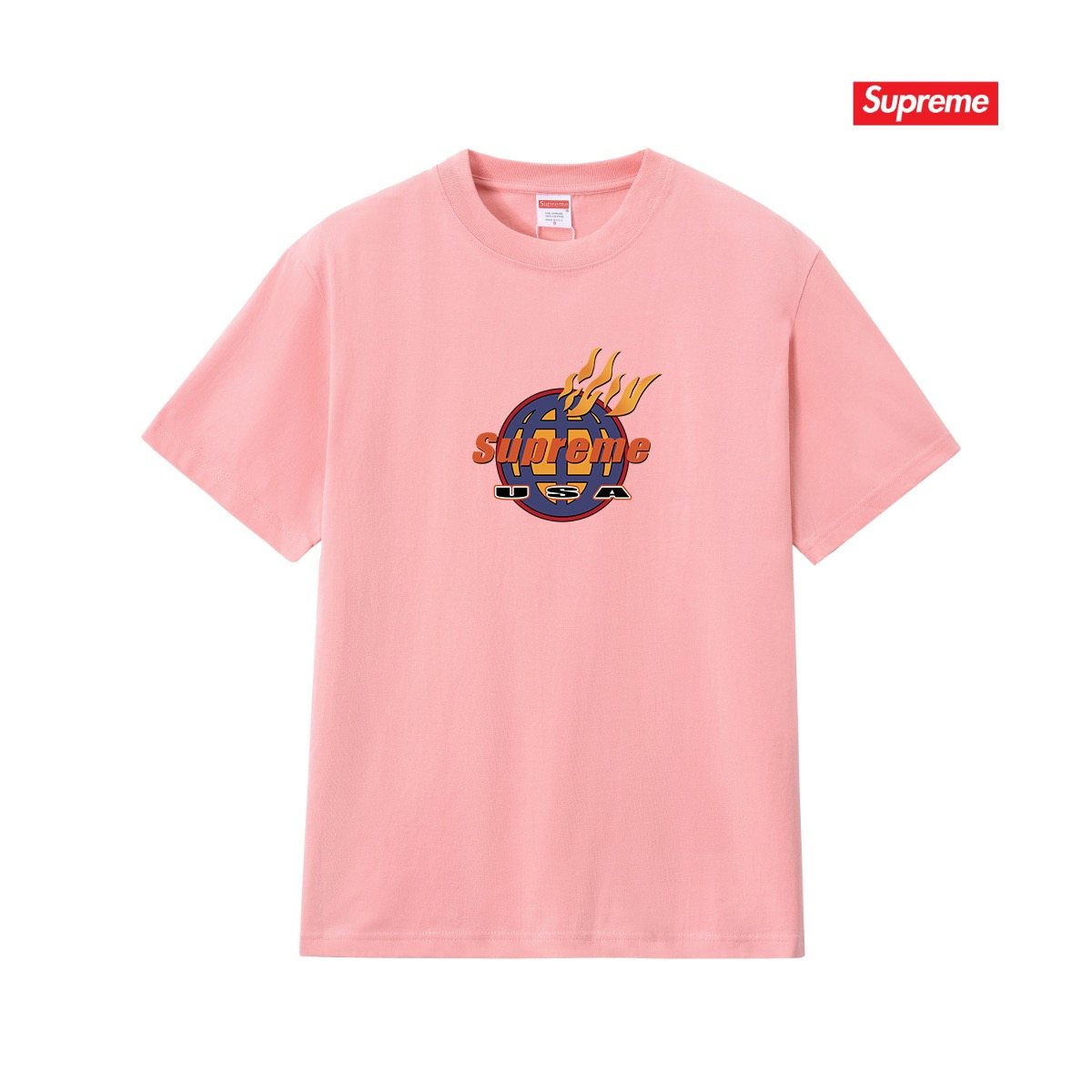 Supreme Flame Globe Graphic Short-Sleeve T-Shirt