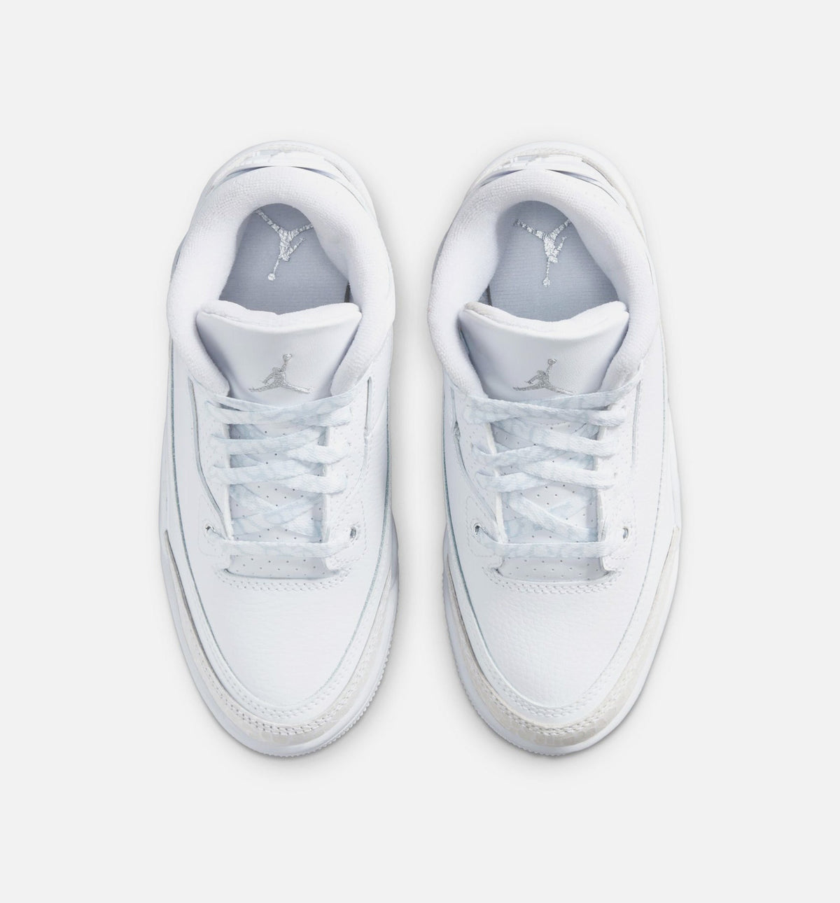 Air Jordan 3 Retro White And Silver Infant/Toddler Shoes - White Metallic Silver