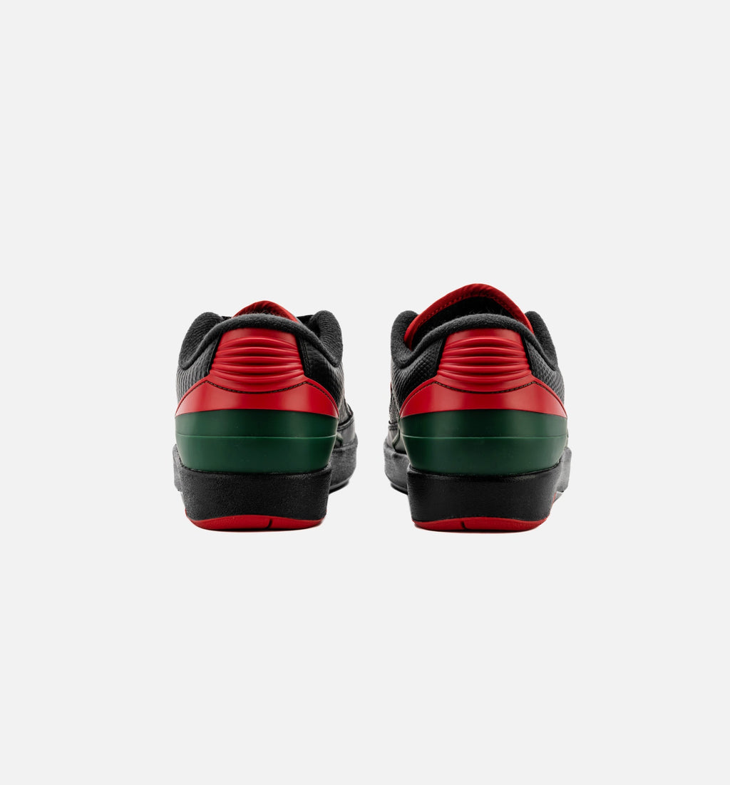 Air Jordan 2 Retro Low Christmas | Grade School Lifestyle Shoe | Black/Fire Red/Cement Grey