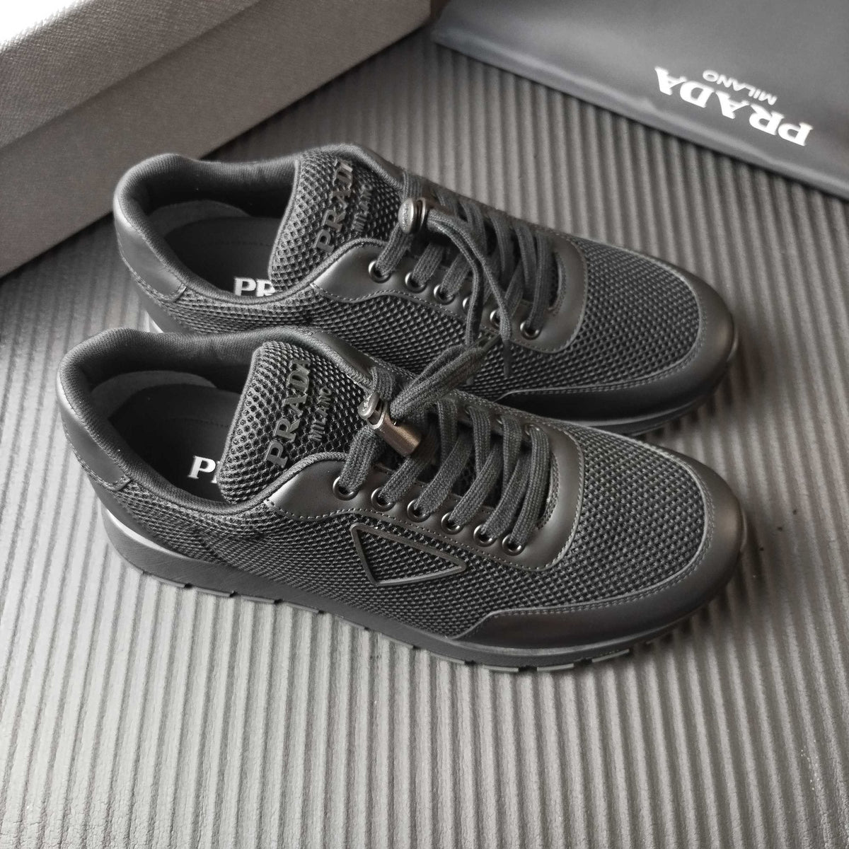 Prada Mesh Low-Top Sneakers - Tonal Rubber Sole